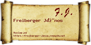 Freiberger János névjegykártya
